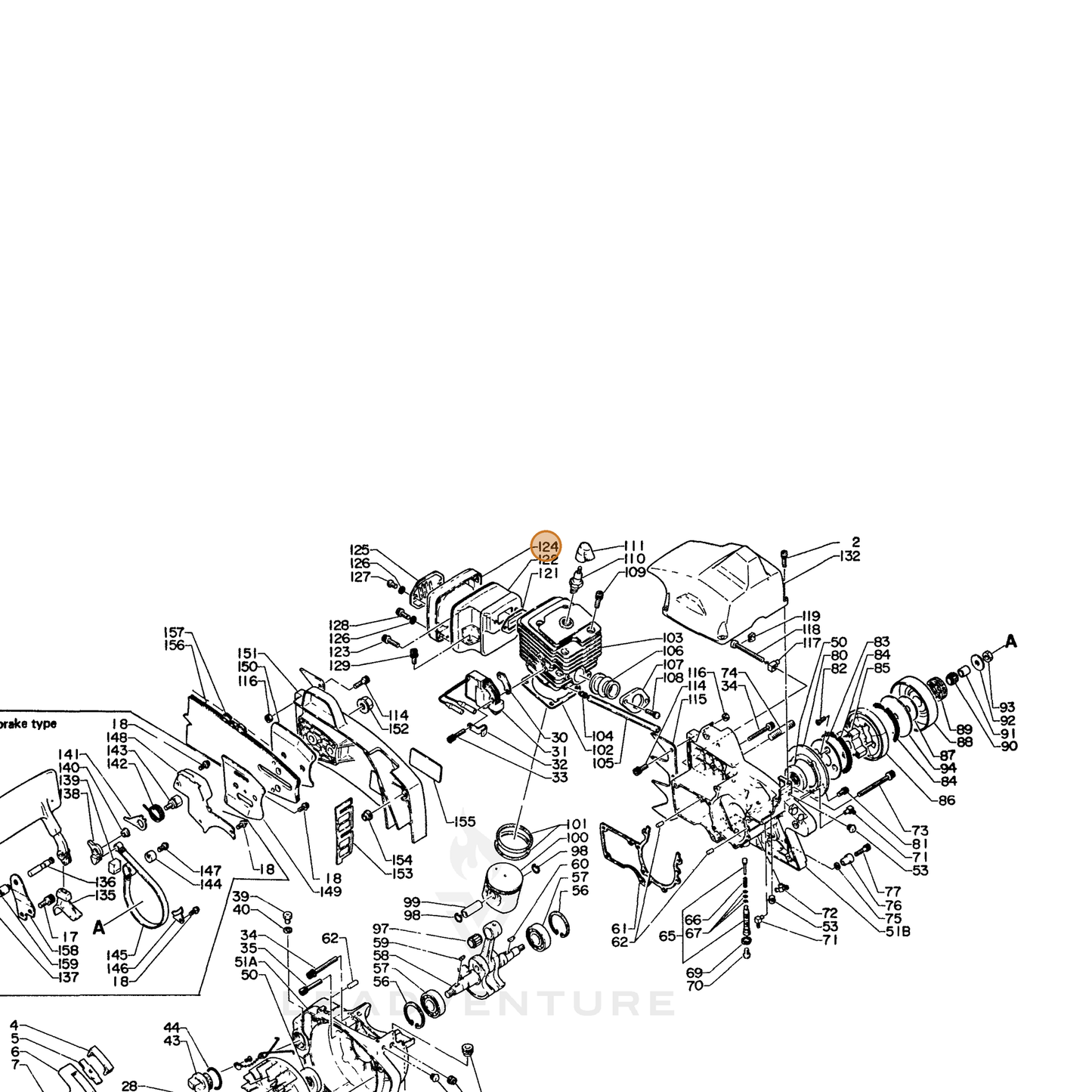 ECHO part 14580714730 — IPL diagram snippet (6x zoom, amber highlight)