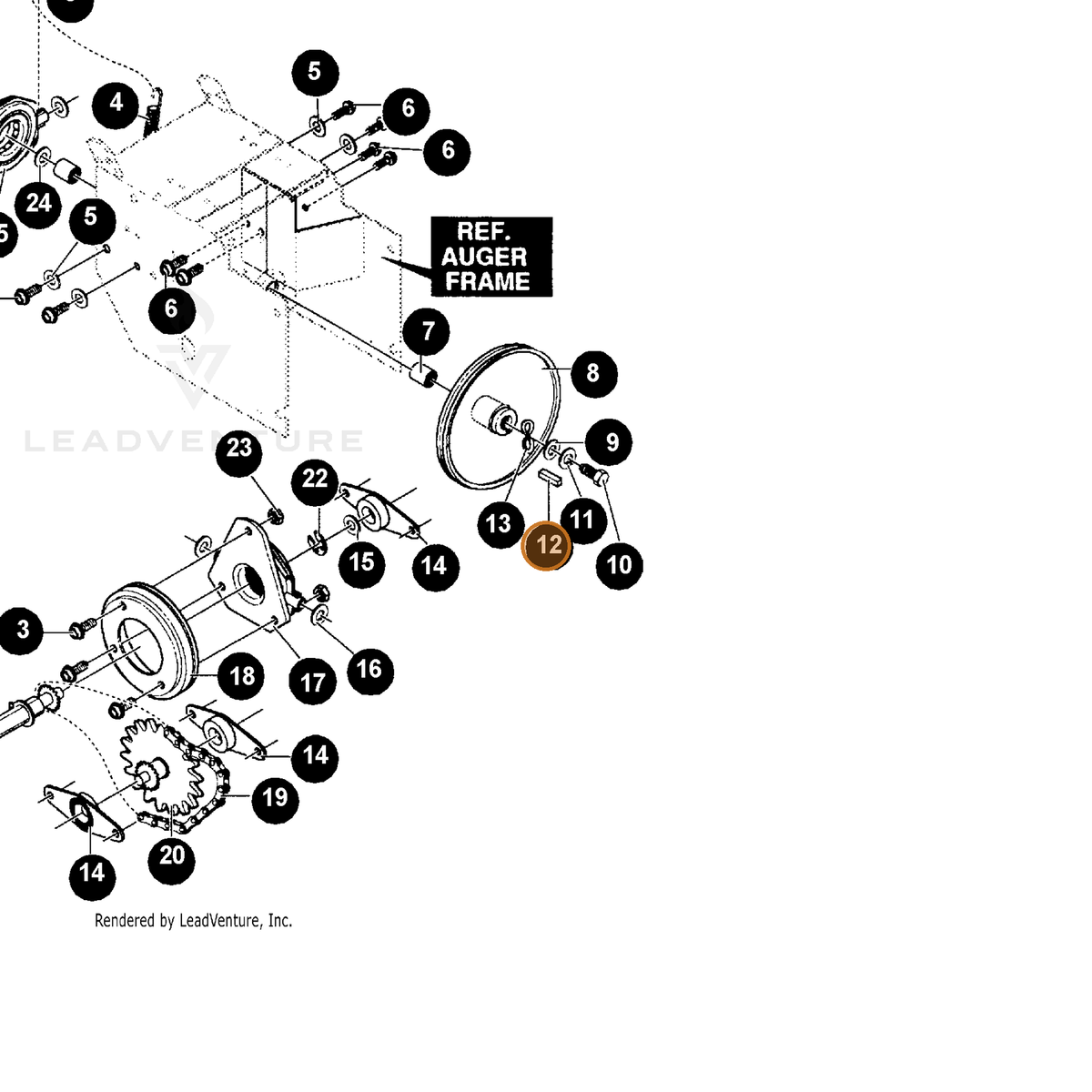 ECHO part 14580970 — IPL diagram snippet (6x zoom, amber highlight)