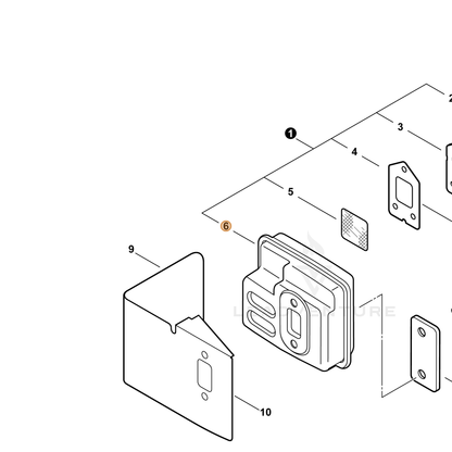 ECHO part 14581011520 — IPL diagram snippet (6x zoom, amber highlight)