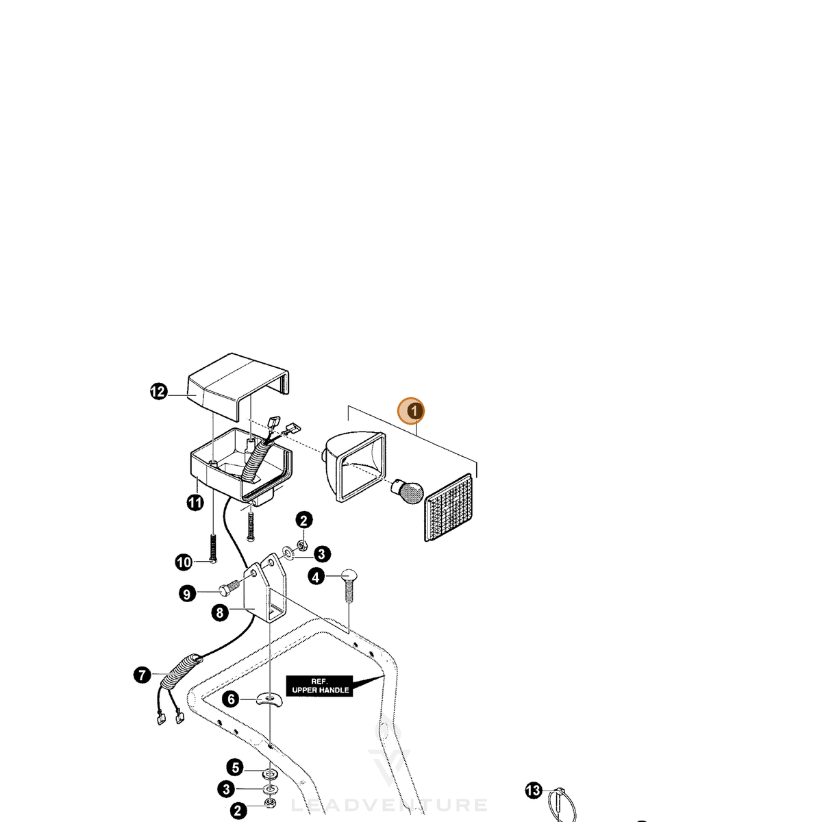 ECHO part 14581575 — IPL diagram snippet (6x zoom, amber highlight)