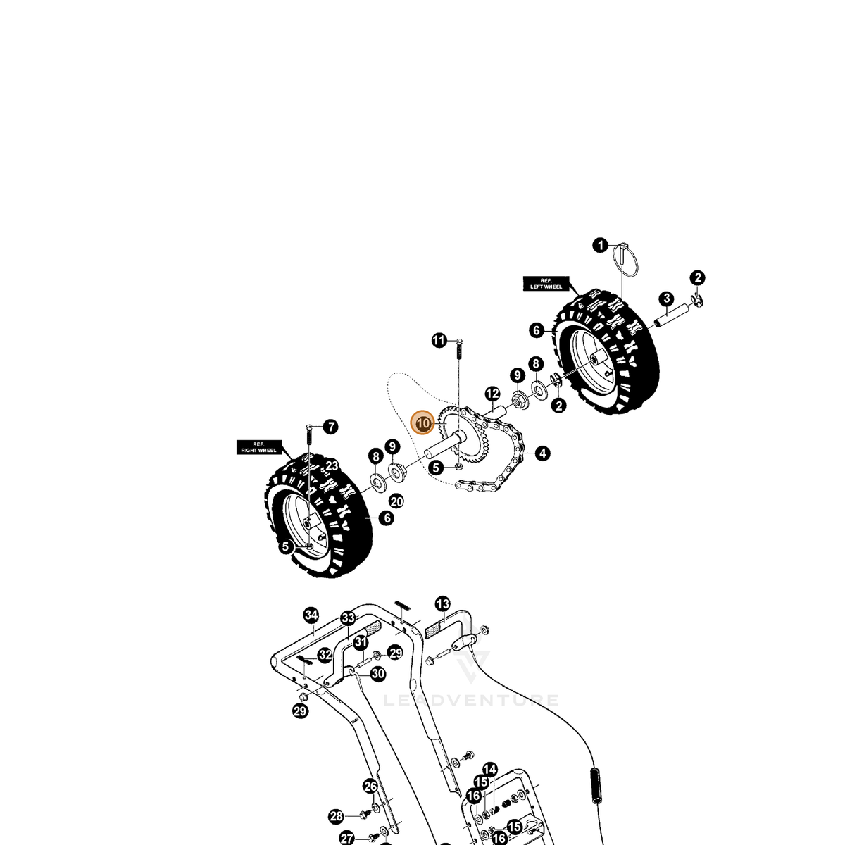 ECHO part 14583012 — IPL diagram snippet (6x zoom, amber highlight)