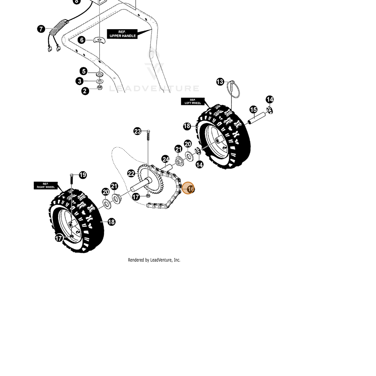 ECHO part 14583013 — IPL diagram snippet (6x zoom, amber highlight)