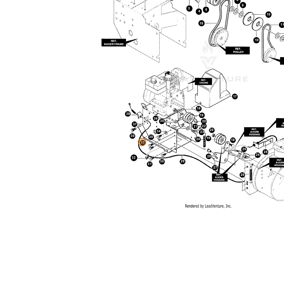ECHO part 14583031 — IPL diagram snippet (6x zoom, amber highlight)