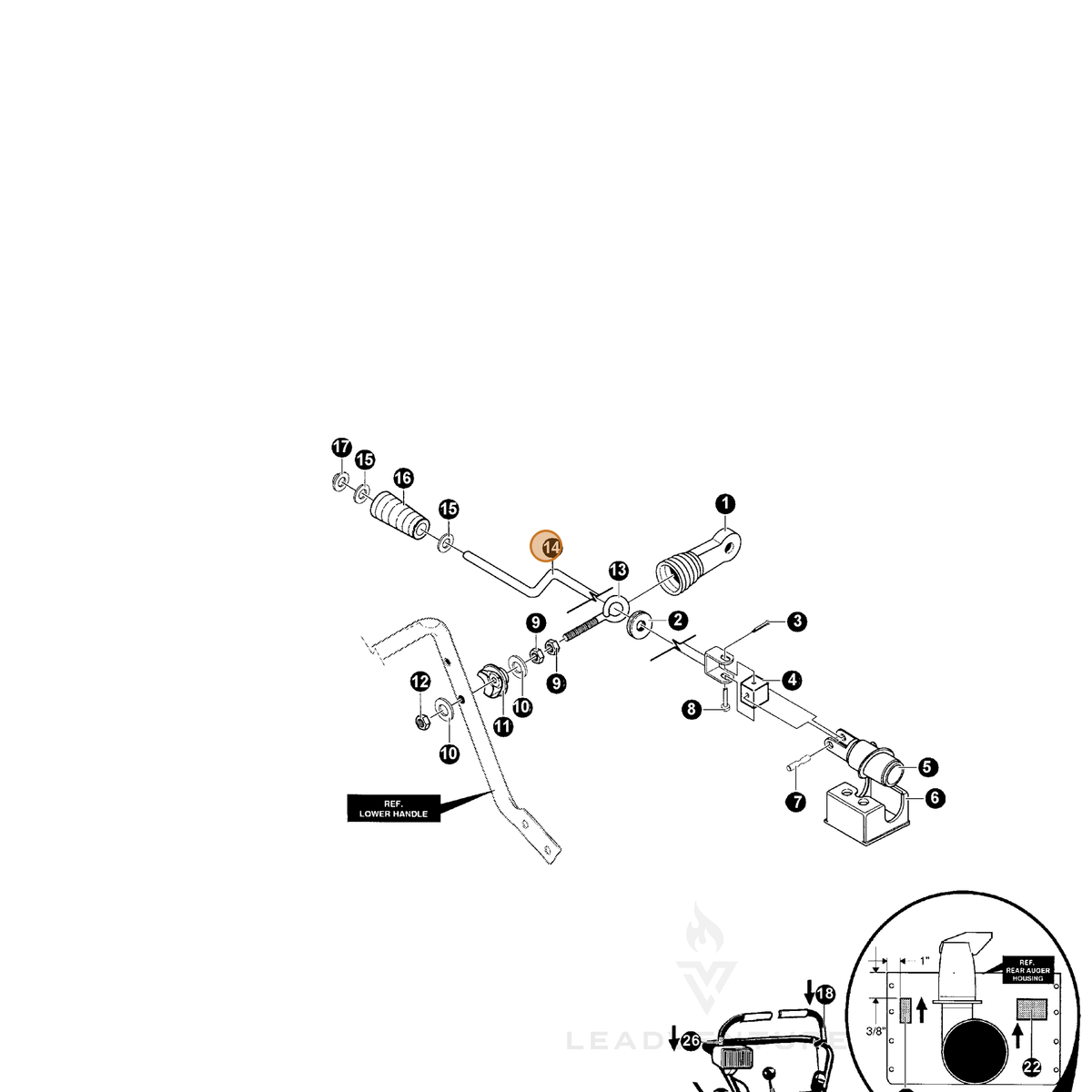 ECHO part 14585426 — IPL diagram snippet (6x zoom, amber highlight)