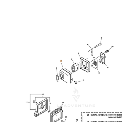ECHO part 14585813931 — IPL diagram snippet (6x zoom, amber highlight)