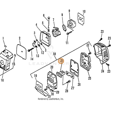 ECHO part 14585951230 — IPL diagram snippet (6x zoom, amber highlight)