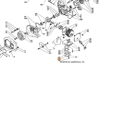 ECHO part 14586115130 — IPL diagram snippet (6x zoom, amber highlight)