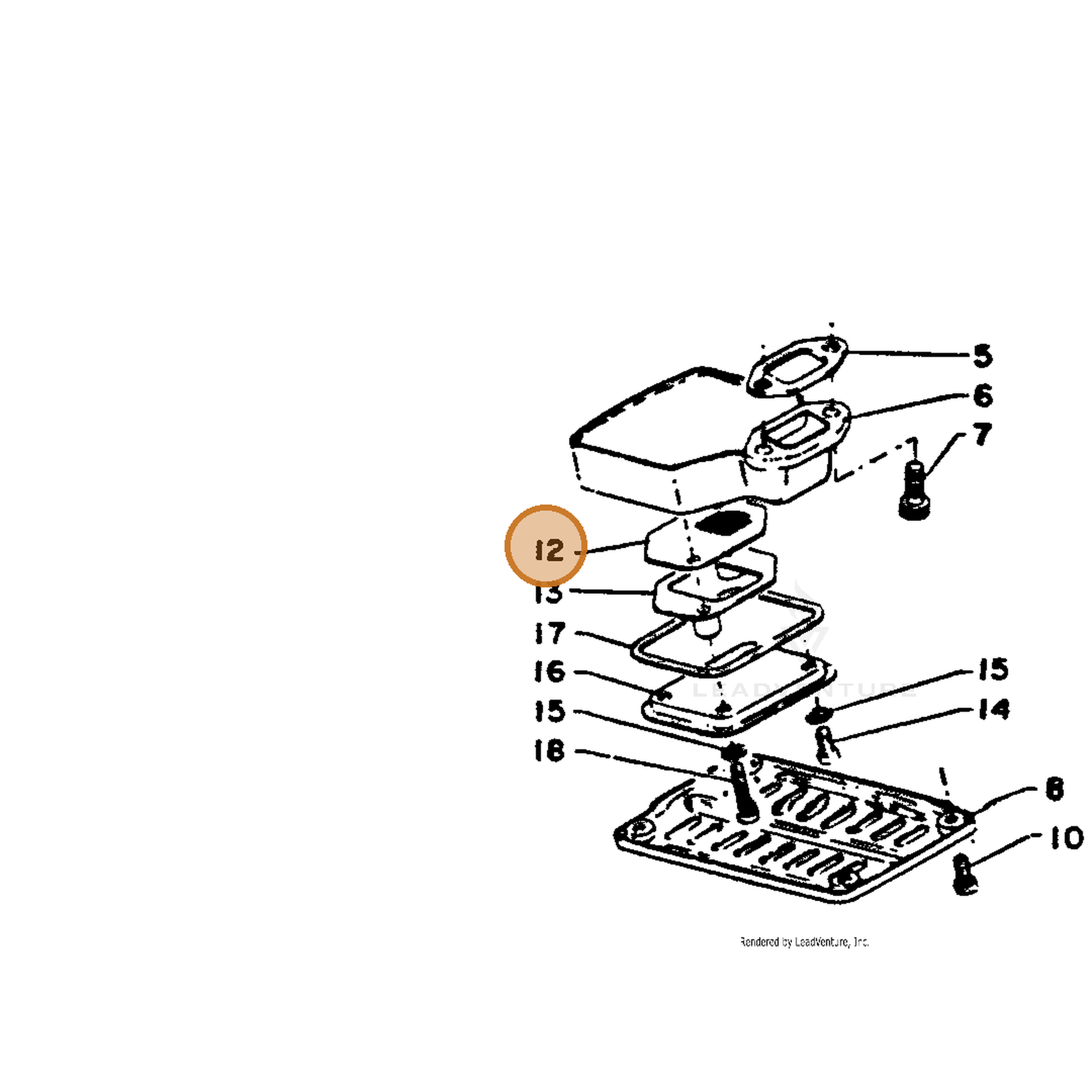 ECHO part 14586203930 — IPL diagram snippet (6x zoom, amber highlight)