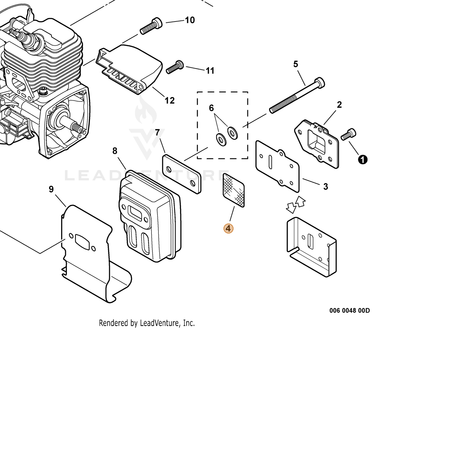 ECHO part 14586240630 — IPL diagram snippet (6x zoom, amber highlight)