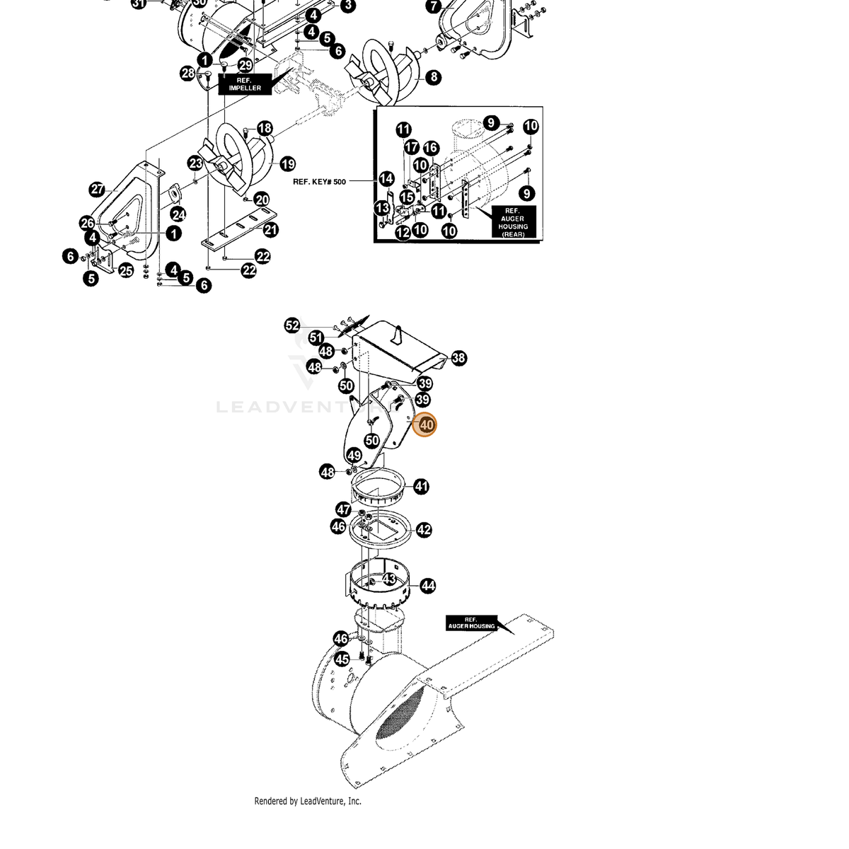 ECHO part 14586240 — IPL diagram snippet (6x zoom, amber highlight)