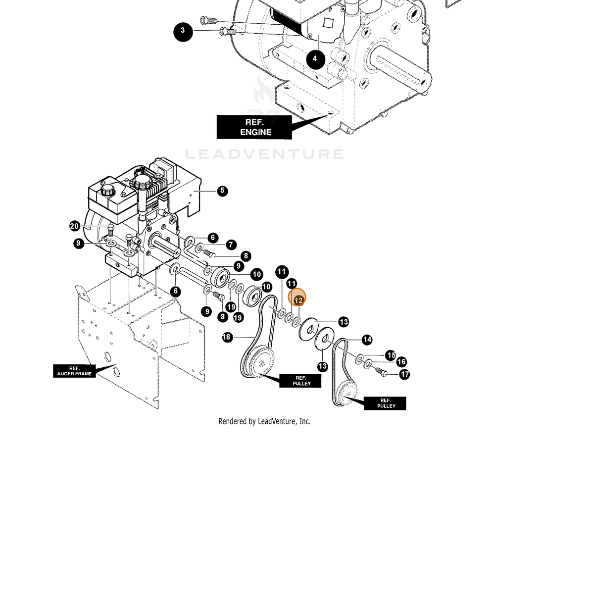 ECHO part 14586251 — IPL diagram snippet (6x zoom, amber highlight)