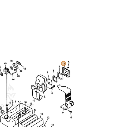 ECHO part 14586302261 — IPL diagram snippet (6x zoom, amber highlight)