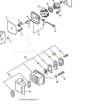 ECHO part 14586311520 — IPL diagram snippet (6x zoom, amber highlight)