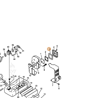 ECHO part 14586602261 — IPL diagram snippet (6x zoom, amber highlight)