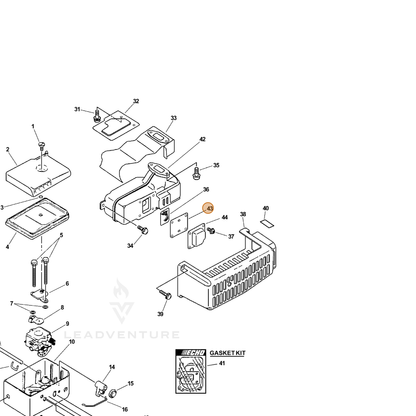 ECHO part 14586603361 — IPL diagram snippet (6x zoom, amber highlight)