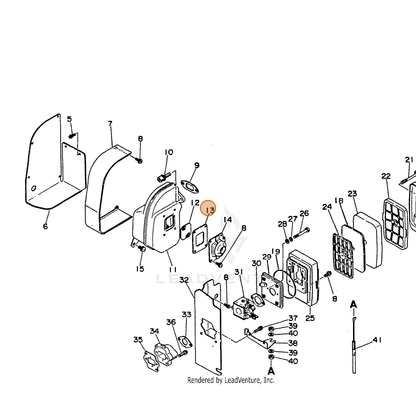 ECHO part 14586603461 — IPL diagram snippet (6x zoom, amber highlight)