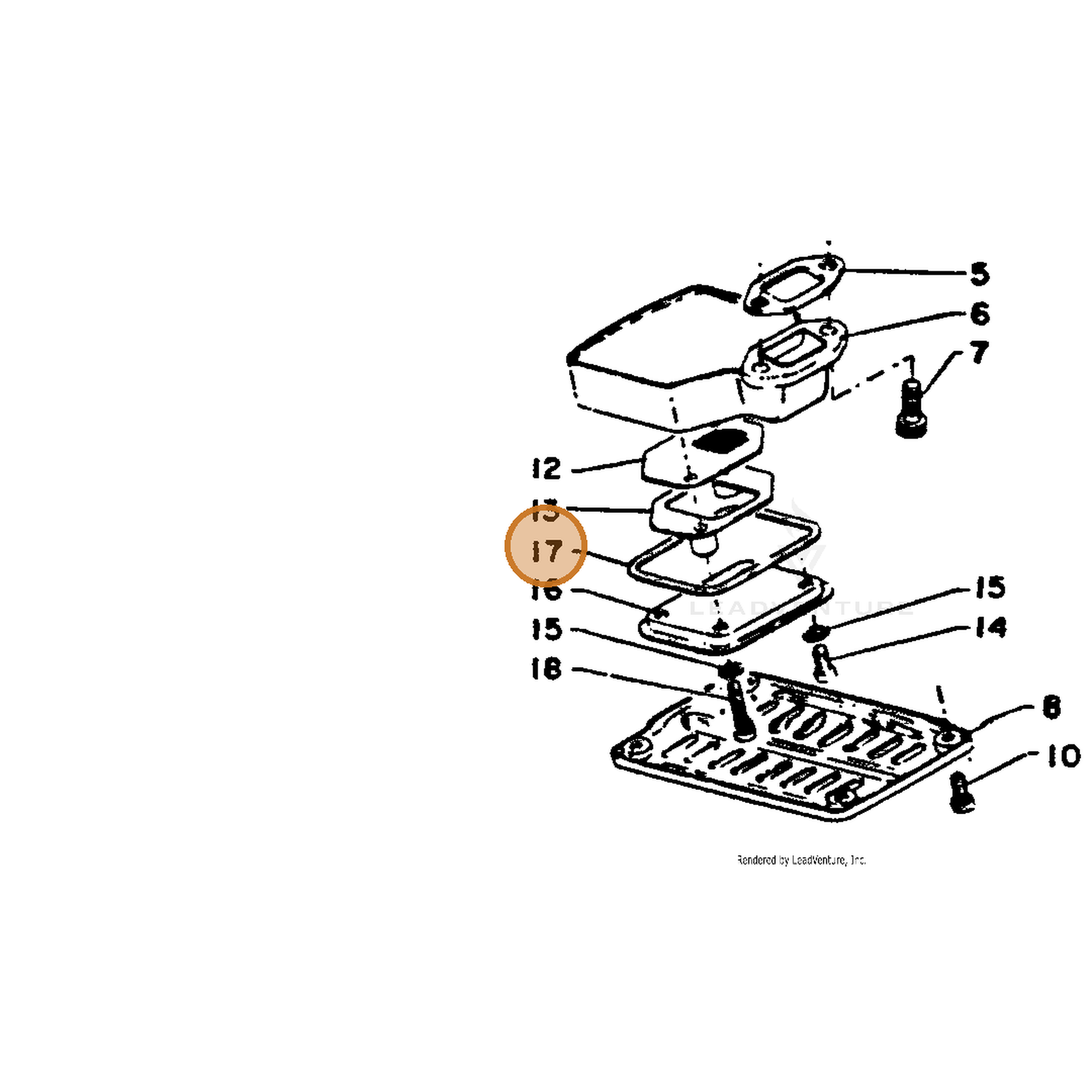 ECHO part 14586603931 — IPL diagram snippet (6x zoom, amber highlight)