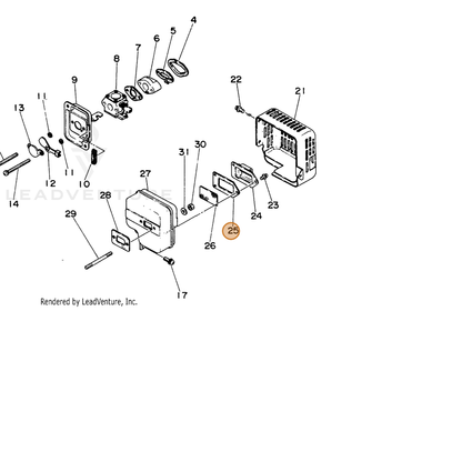 ECHO part 14586606721 — IPL diagram snippet (6x zoom, amber highlight)