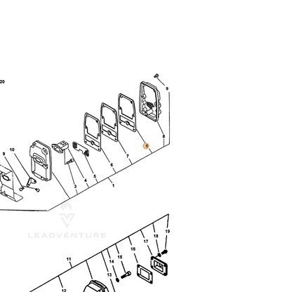 ECHO part 14586609560 — IPL diagram snippet (6x zoom, amber highlight)