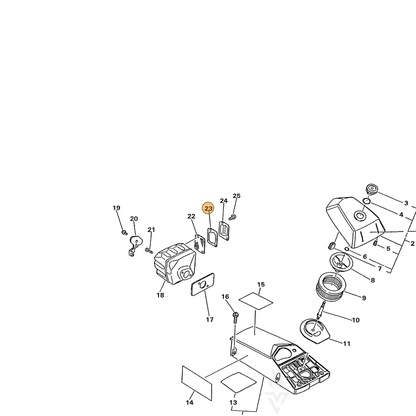 ECHO part 14586633331 — IPL diagram snippet (6x zoom, amber highlight)