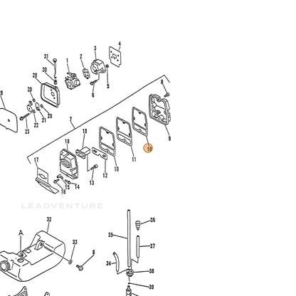 ECHO part 14586651030 — IPL diagram snippet (6x zoom, amber highlight)
