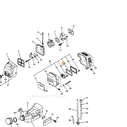 ECHO part 14586655730 — IPL diagram snippet (6x zoom, amber highlight)