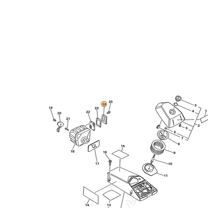 ECHO part 14587333930 — IPL diagram snippet (6x zoom, amber highlight)