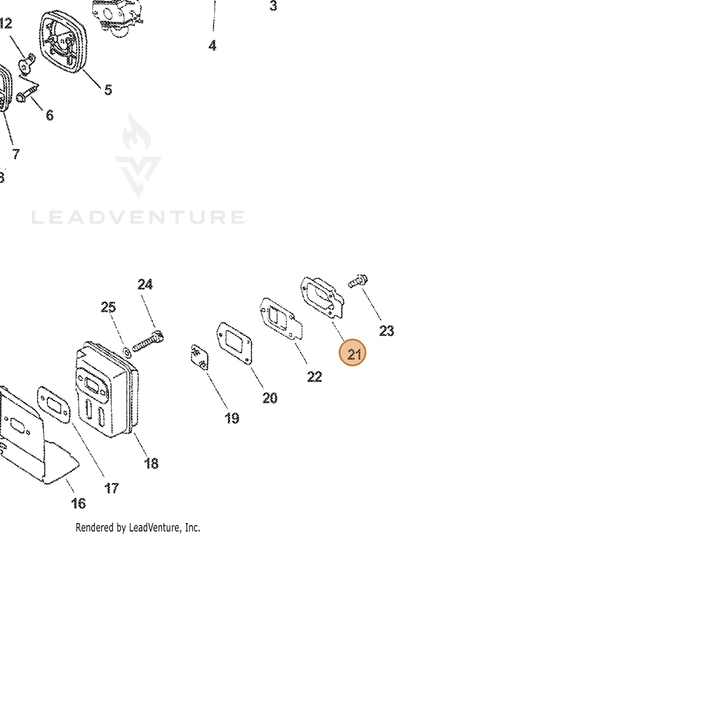 ECHO part 14587420560 — IPL diagram snippet (6x zoom, amber highlight)