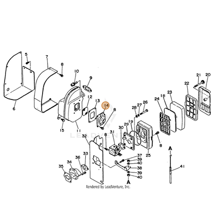 ECHO part 14587603460 — IPL diagram snippet (6x zoom, amber highlight)