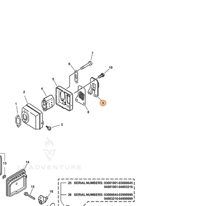 ECHO part 14587635530 — IPL diagram snippet (6x zoom, amber highlight)