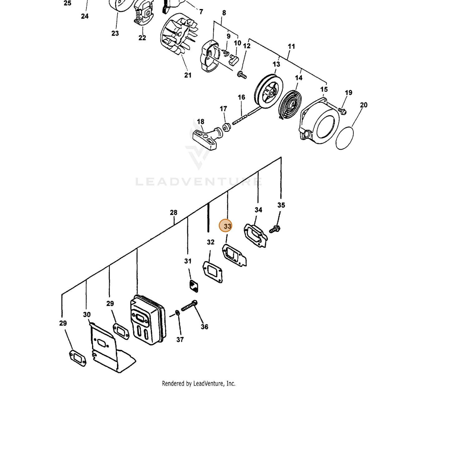 ECHO part 14587642030 — IPL diagram snippet (6x zoom, amber highlight)