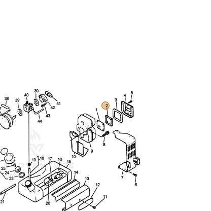 ECHO part 14588200761 — IPL diagram snippet (6x zoom, amber highlight)