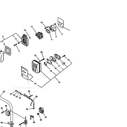 ECHO part 14588321360 — IPL diagram snippet (6x zoom, amber highlight)