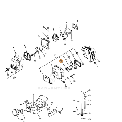 ECHO part 14590555730 — IPL diagram snippet (6x zoom, amber highlight)