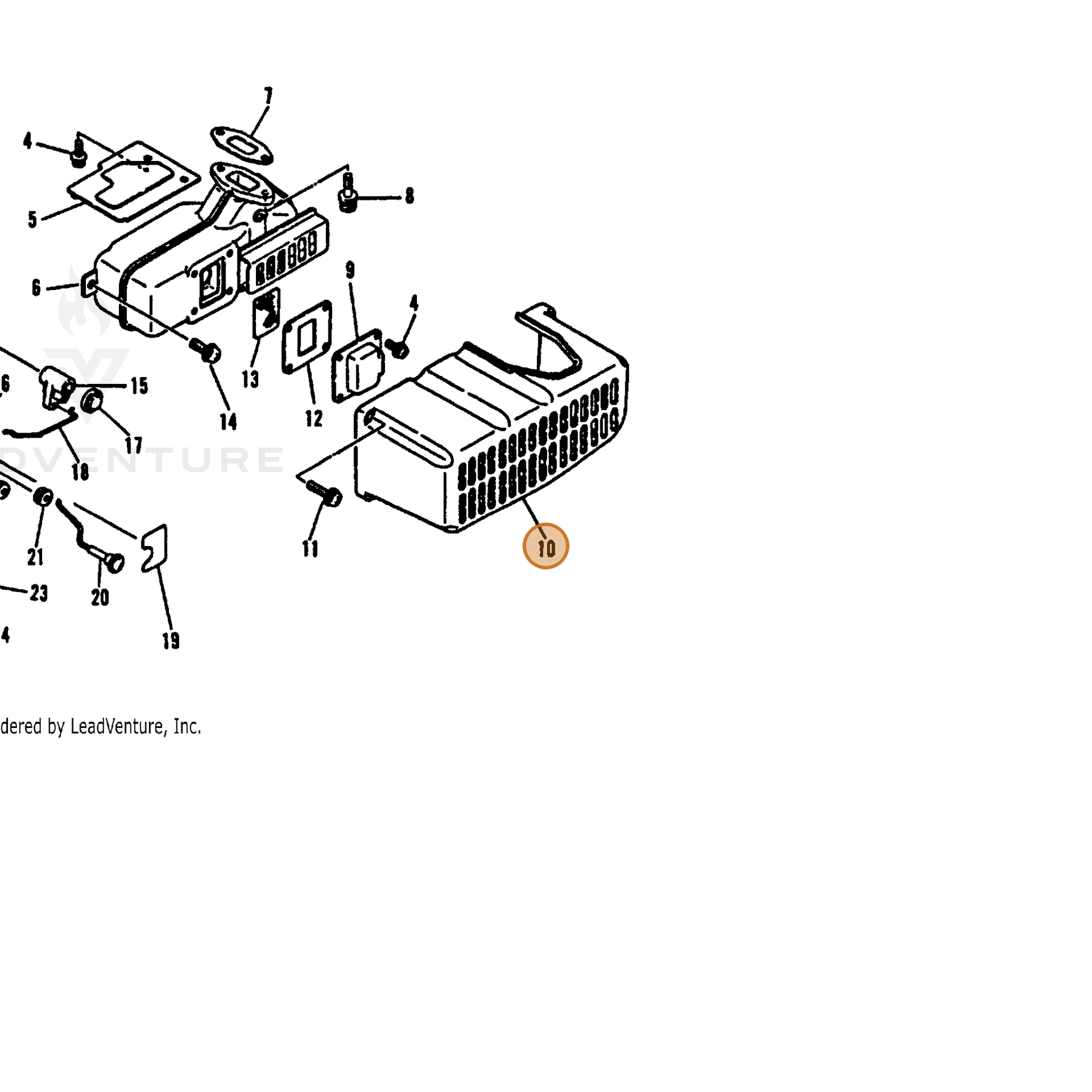 ECHO part 14590603361 — IPL diagram snippet (6x zoom, amber highlight)