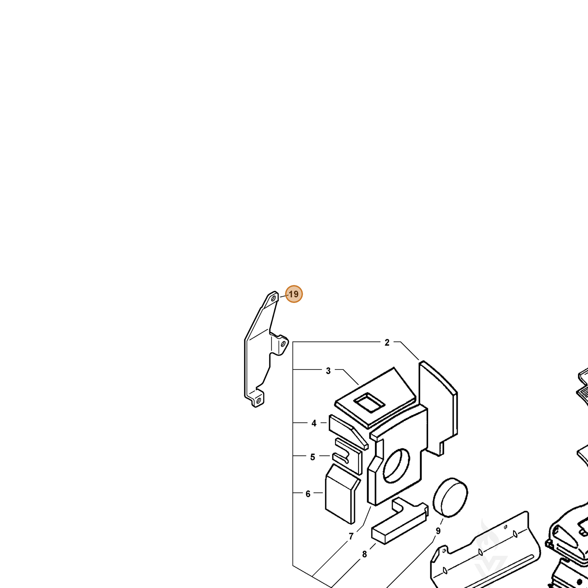 ECHO part 14591021260 — IPL diagram snippet (6x zoom, amber highlight)