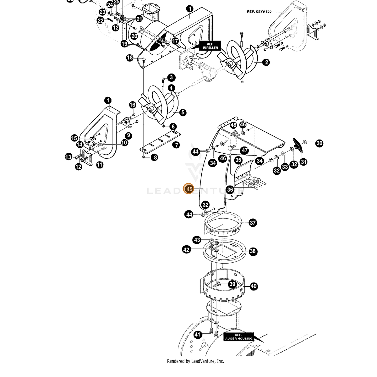 ECHO part 14760016 — IPL diagram snippet (6x zoom, amber highlight)
