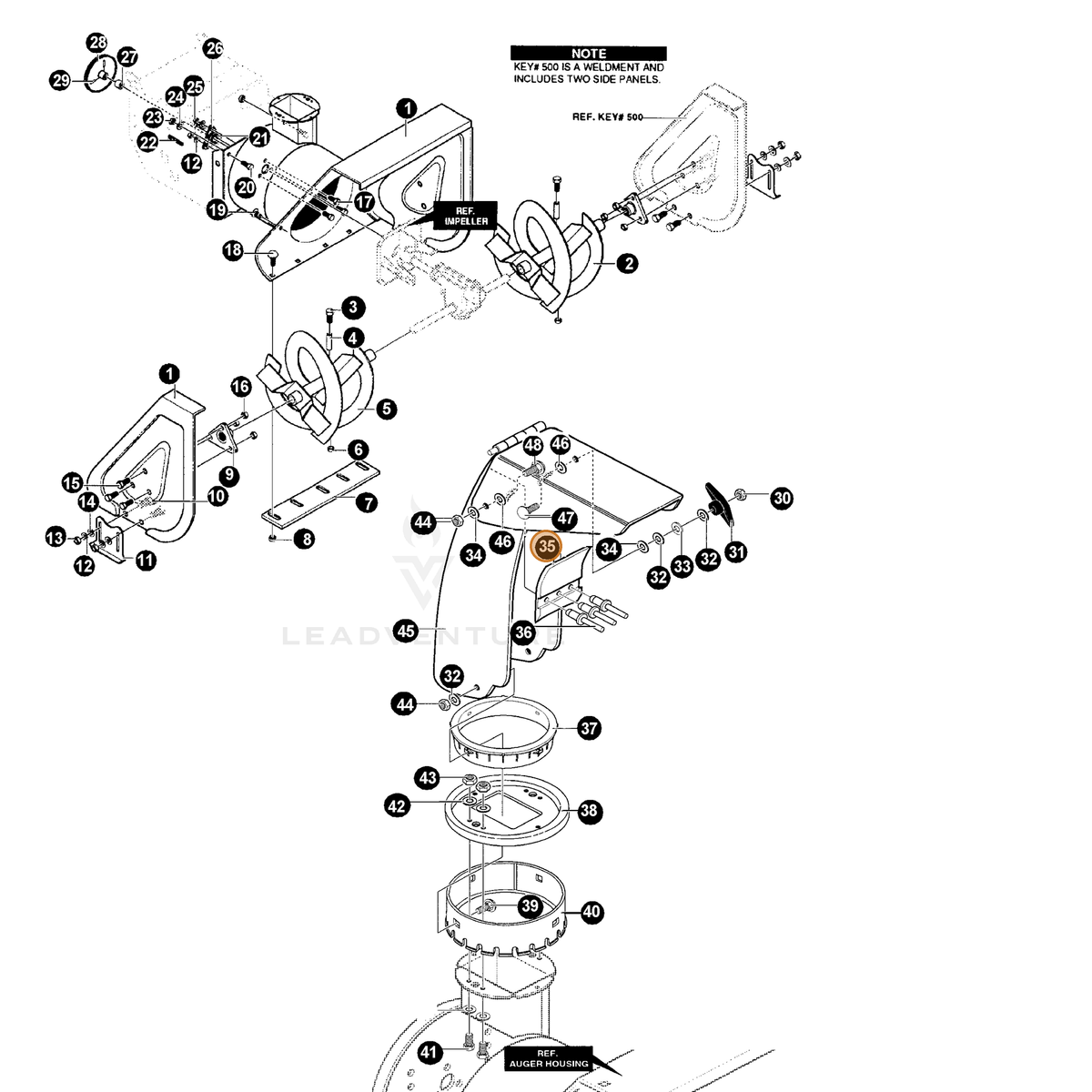 ECHO part 14760268 — IPL diagram snippet (6x zoom, amber highlight)