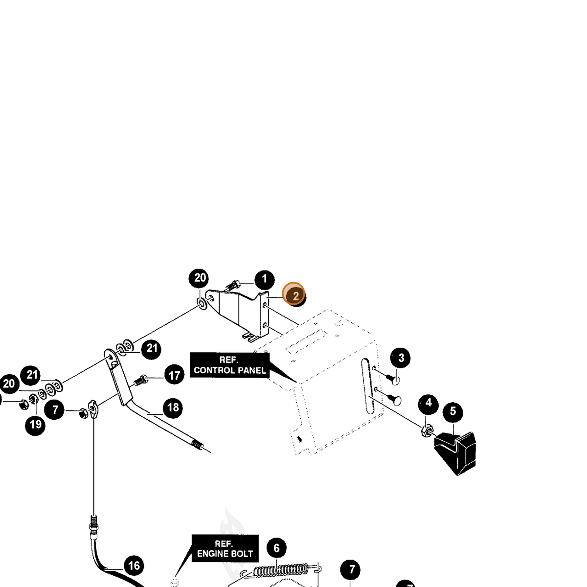 ECHO part 14904050 — IPL diagram snippet (6x zoom, amber highlight)