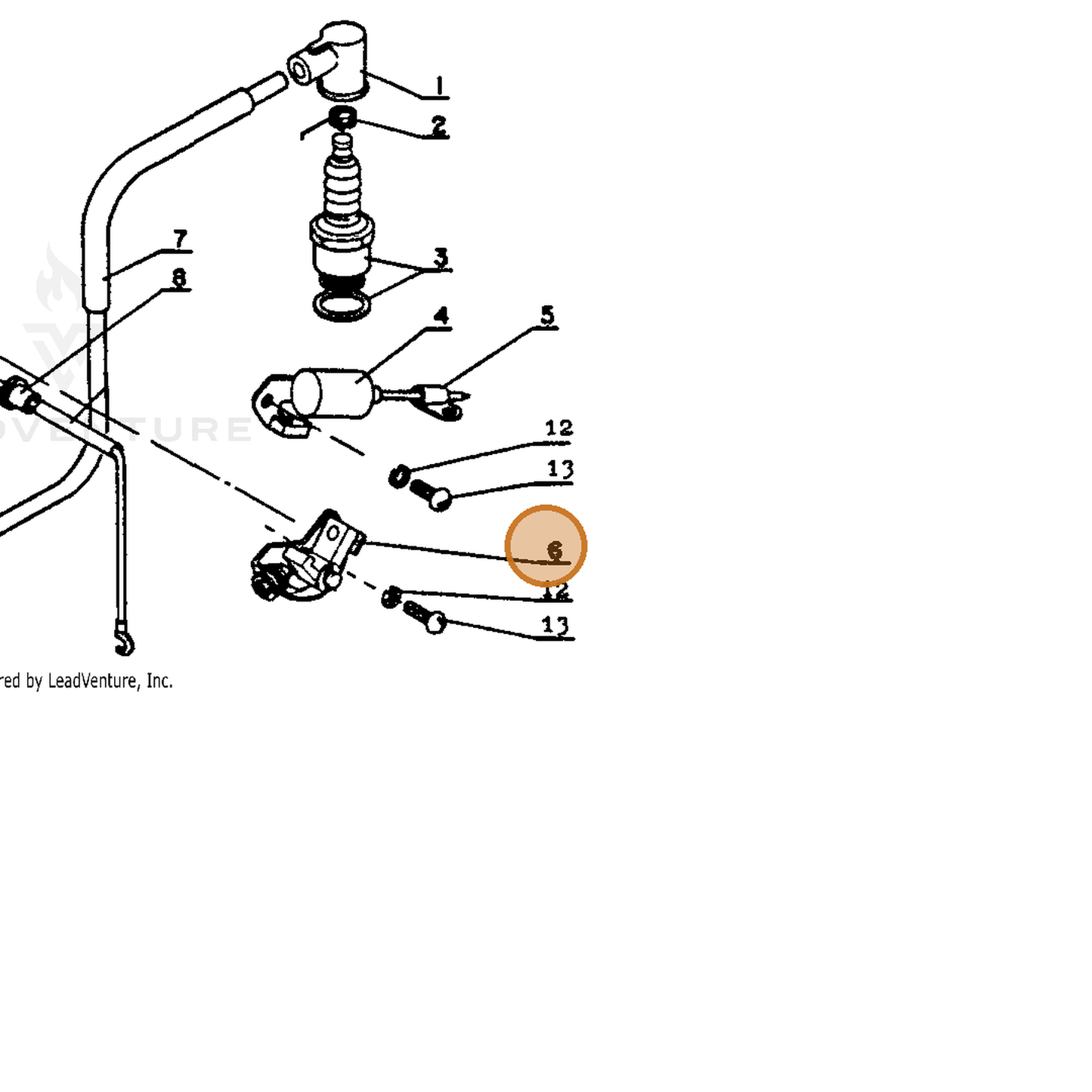 ECHO part 15010100910 — IPL diagram snippet (6x zoom, amber highlight)