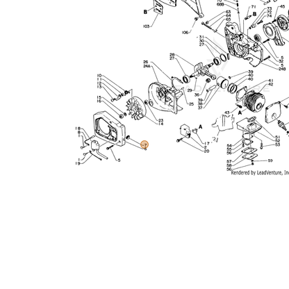 ECHO part 15011001510 — IPL diagram snippet (6x zoom, amber highlight)