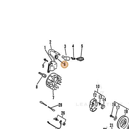 ECHO part 15011205060 — IPL diagram snippet (6x zoom, amber highlight)