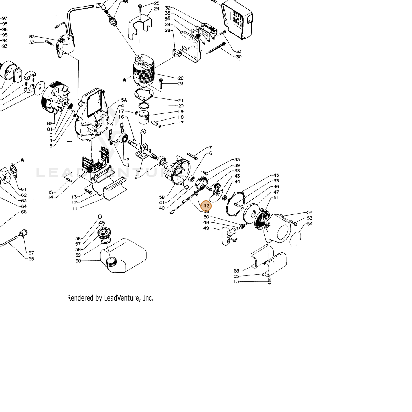 ECHO part 15011404920 — IPL diagram snippet (6x zoom, amber highlight)