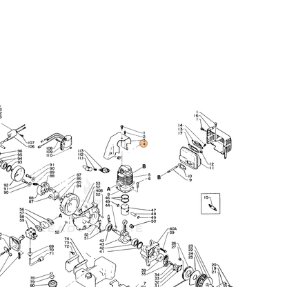 ECHO part 15011409130 — IPL diagram snippet (6x zoom, amber highlight)