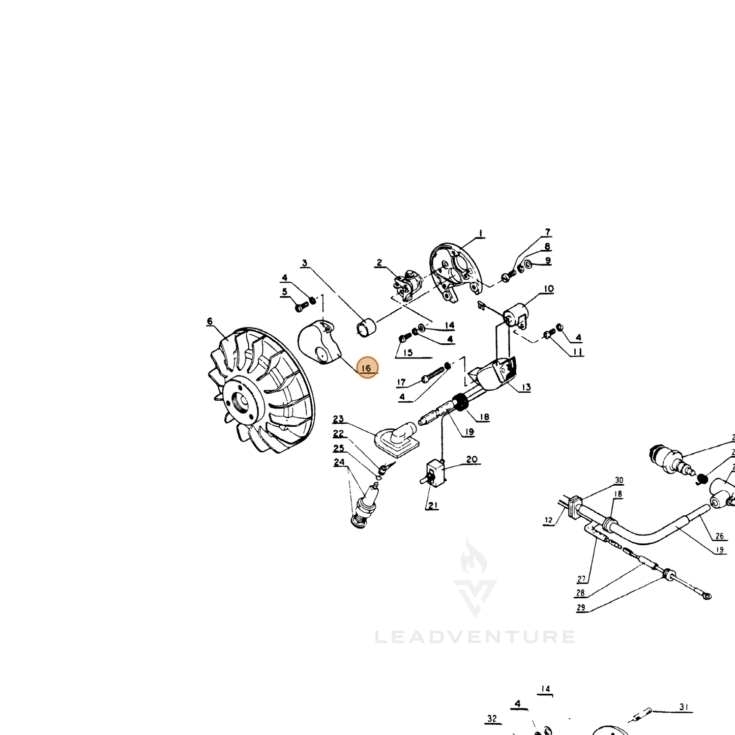 ECHO part 15012800330 — IPL diagram snippet (6x zoom, amber highlight)
