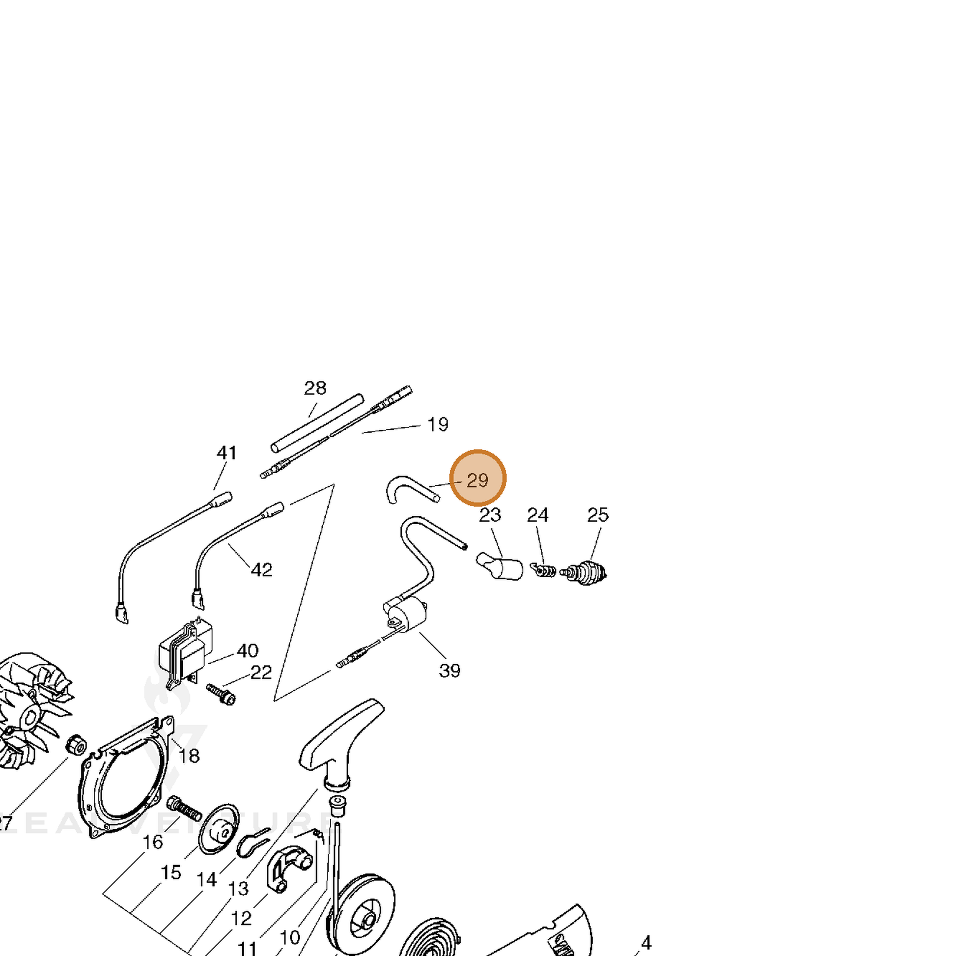 ECHO part 15062316130 — IPL diagram snippet (6x zoom, amber highlight)