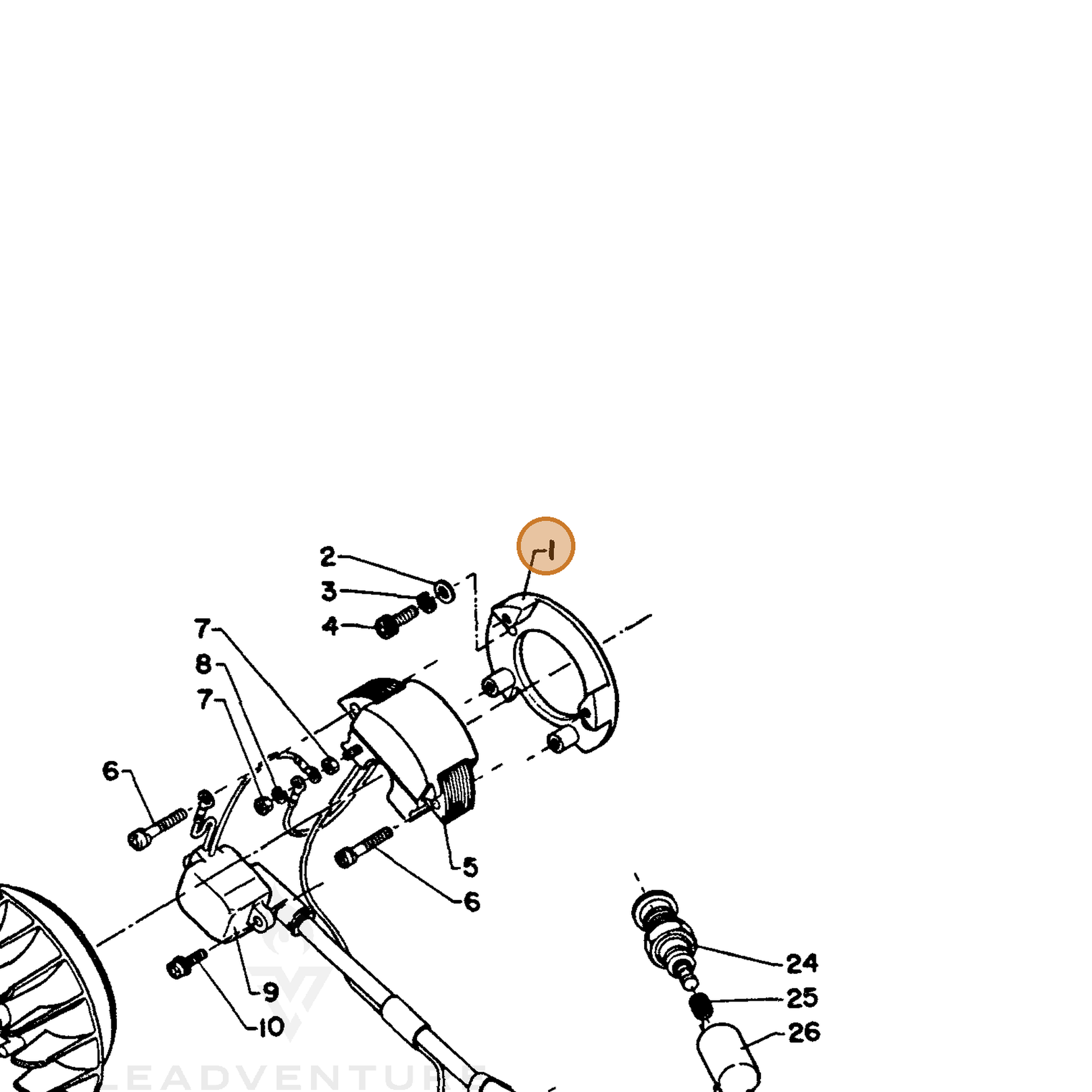ECHO part 15062912031 — IPL diagram snippet (6x zoom, amber highlight)