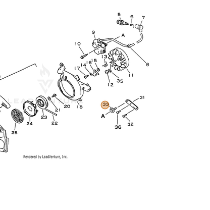 ECHO part 15064037330 — IPL diagram snippet (6x zoom, amber highlight)