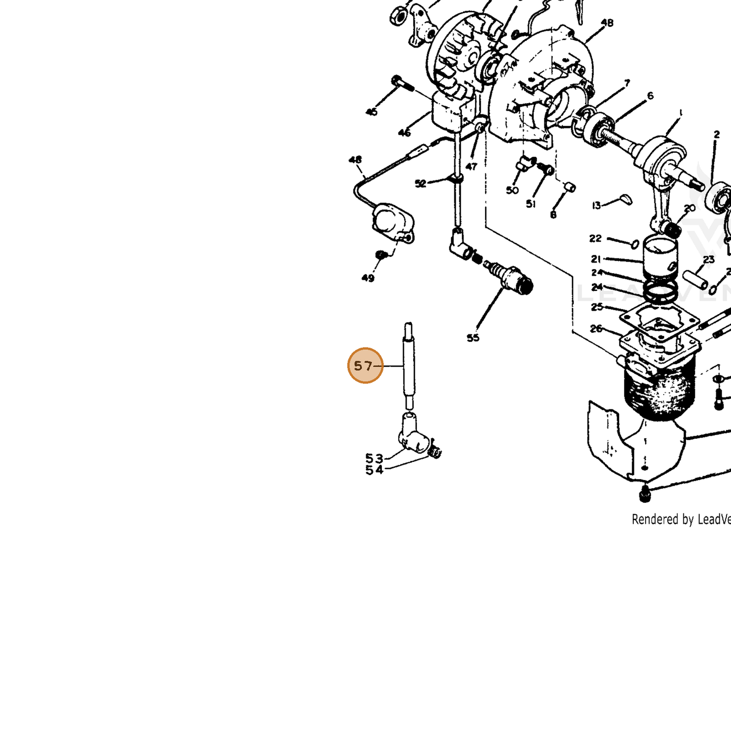 ECHO part 15211107130 — IPL diagram snippet (6x zoom, amber highlight)