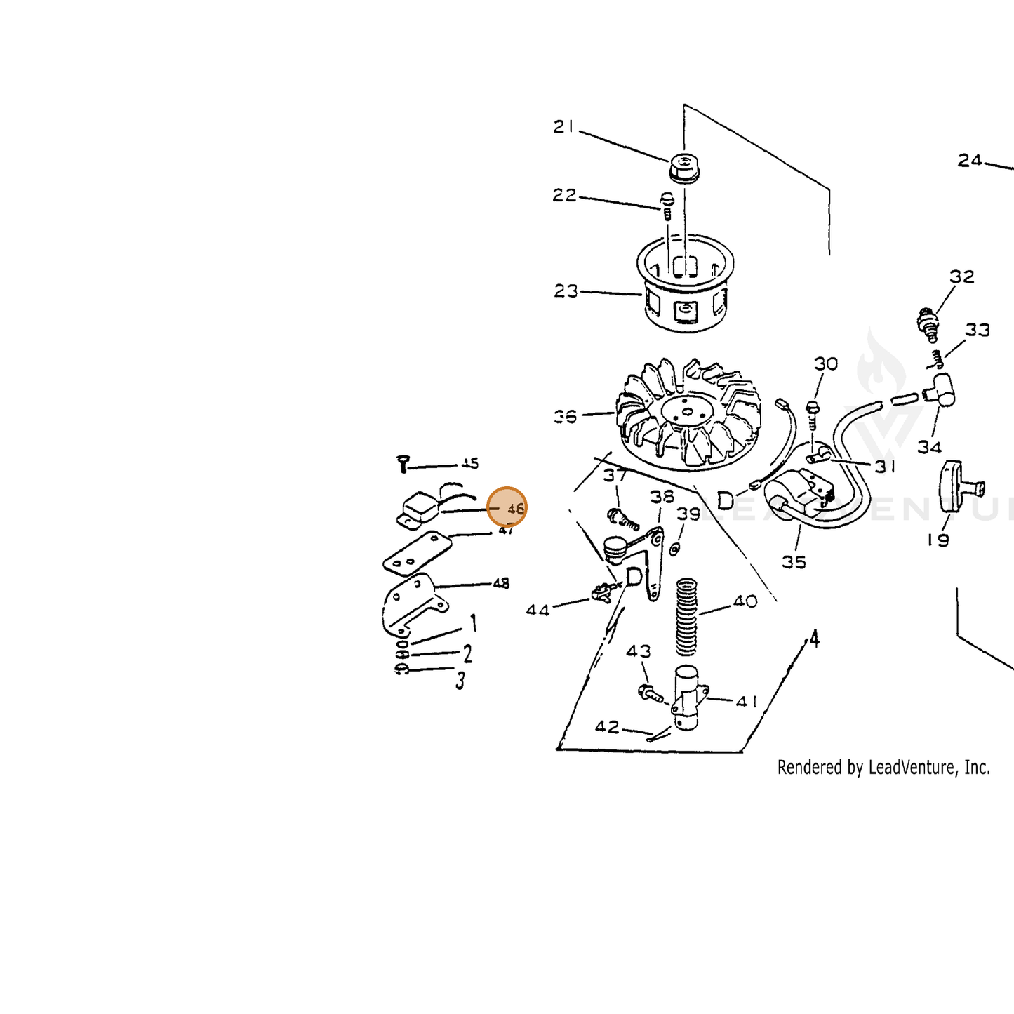 ECHO part 15260115130 — IPL diagram snippet (6x zoom, amber highlight)